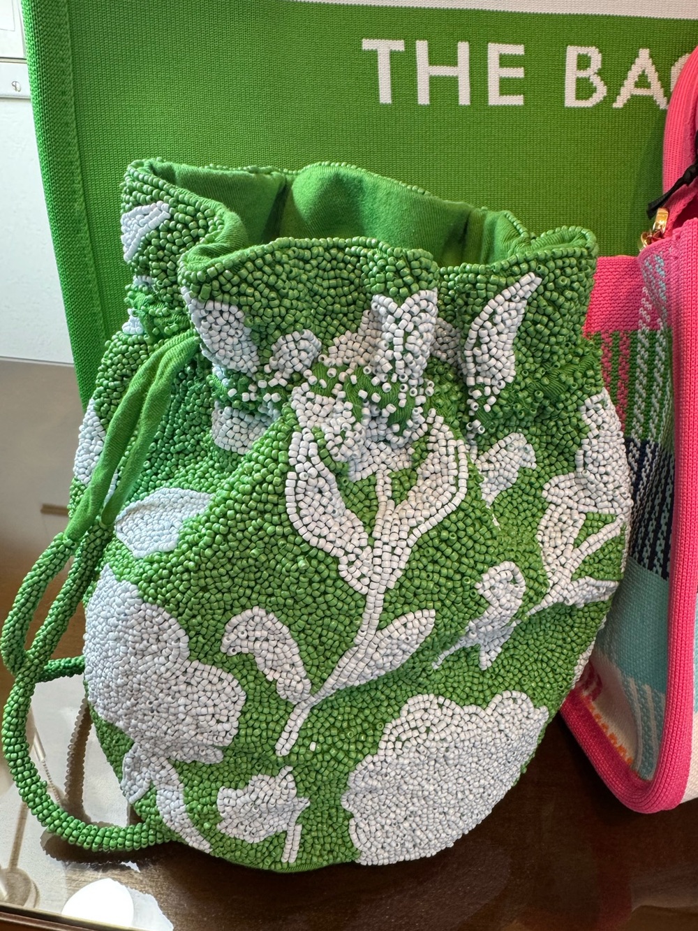 kate spade Beaded Bucket Bag with  Drawstring Shoulder Straps